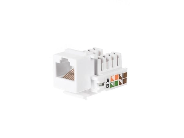 Netrack 105-01, litteä, valkoinen, RJ-45, naaras, Cat5e, U/UTP (UTP)
