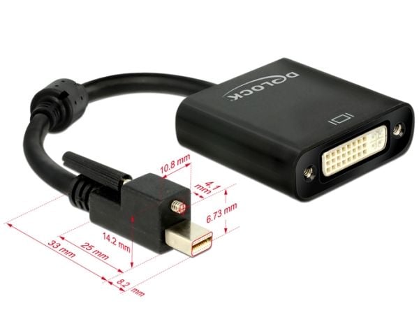 Delock - Videoadapteri - Mini DisplayPort han til DVI-I hun - 25 cm - lajittelu