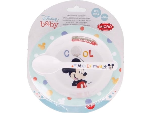 Mickey Mouse - sett til mikrobølgeovn (skål med skje) (Cool)