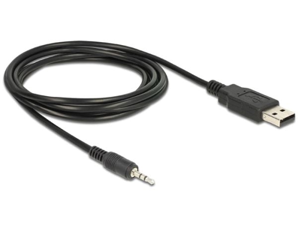 DeLOCK 1.8m USB 2.0-A/2.5mm, 2.5mm, Uros, USB A-tyyppi, Uros, 1,8 m, Musta
