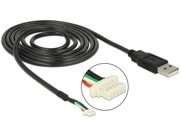 Delock camera plug V1.9 - Intern-til-ekstern USB-adapter - 5-pins terminalblokk (P) til USB (hann) - 1.5 m - svart - for P/N: 96366, 96381
