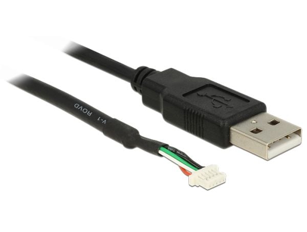 Delock camera plug V1.9 - Intern-til-ekstern USB-adapter - 5-pins terminalblokk (P) til USB (hann) - 1.5 m - svart - for P/N: 96366, 96381