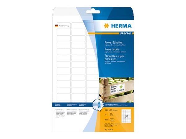 HERMA Special - Papir - matt - selvklebende med ekstra styrke - hvit - 70 x 36 mm 600 etikett(er) (25 ark x 24) merkelapper