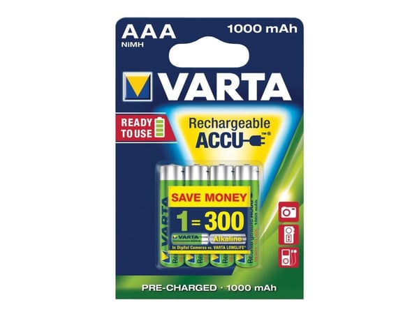 Varta Professional - Batteri 4 x AAA - NiMH - (ladbare) - 1000 mAh