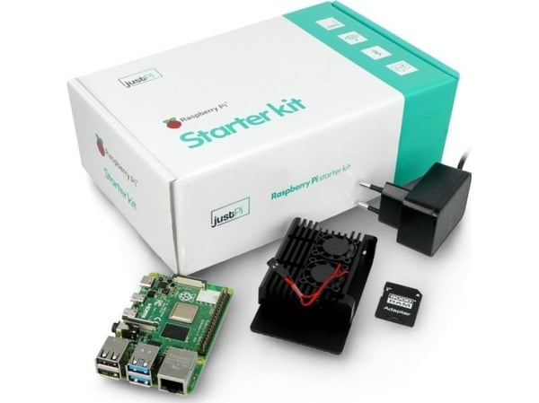 Raspberry Pi 4B WiFi 4GB RAM-set med tilbehør – kabinett med to vifter