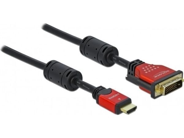 Delock - Sovitinkaapeli - single link - HDMI uros - DVI-D uros - 5 m