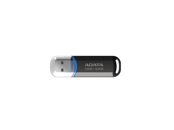 ADATA C906, 64 GB, USB A-tyyppi, 2.0, Suojus, 9 g, Musta