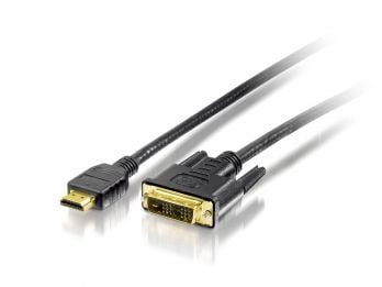 Equip 119323, 3 m, HDMI, DVI-D, Hankjønn, Hankjønn, Gull
