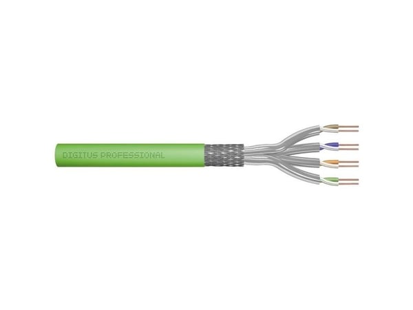 DIGITUS Professional - Bulk-kaapeli - 100 m - 7,9 mm - S/FTP - simplex - CAT 8.2 - halogeeniton - vihreä