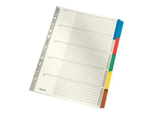 Leitz - Inndeler - 5 deler - for A4 (210 x 297 mm) - med fliker (en pakke 5)