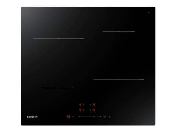 Samsung NZ64T3707A1 - Induksjonskomfyrtopp - 4 plater - Nisje - bredde: 56 cm - dybde: 49 cm - uten ramme, - med linjal - svart