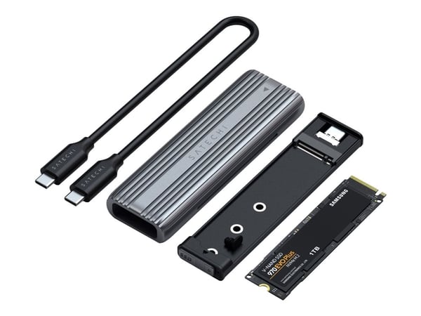 Satechi ST-UCNSEM, SSD-kotelo, M.2, M.2, PCI Express, SATA, Serial ATA II, Serial ATA III, USB-liitettävyys, Harmaa