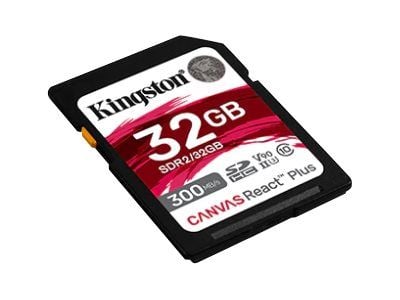 Kingston Canvas React Plus - Flashminnekort - 32 GB - Video Class V90 / UHS-II U3 / Class10 - SDXC UHS-II