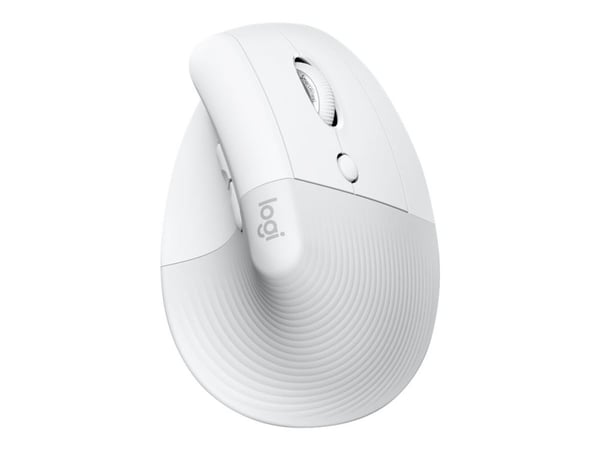 Logitech Lift (for Mac) - Vertikal mus - ergonomisk - optisk - 6 knapper - trådløs, kabel - Bluetooth, 2,4 GHz - trådløs mottaker (USB) - Blekgrå