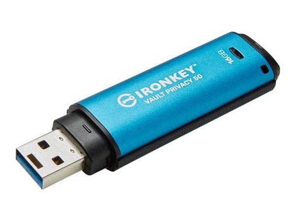 Kingston IronKey Vault Privacy 50 Series - USB-flashstasjon - kryptert - 16 GB - USB 3.2 Gen 1 - TAA-samsvar