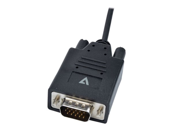V7 - Adapterkabel - USB-C (hann) til HD-15 (VGA) (hann) - 2 m - tommelskruer, 1200p støtte 60 Hz - svart