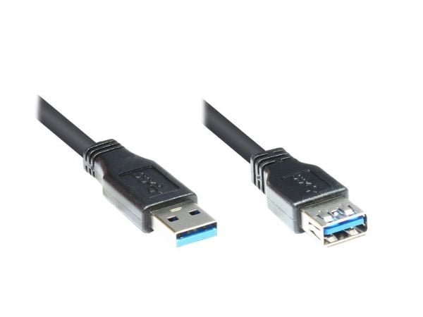 USB 3.0 skjøteledning A plugg til A kontakt, svart, 1,8 m, Good Connections® (2711-S02)