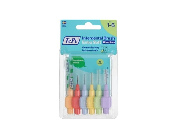 TePe Extra Soft mellomromsbørster 1-6 Mix 6 stk