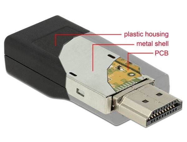 Delock Adapter HDMI male > VGA female bl