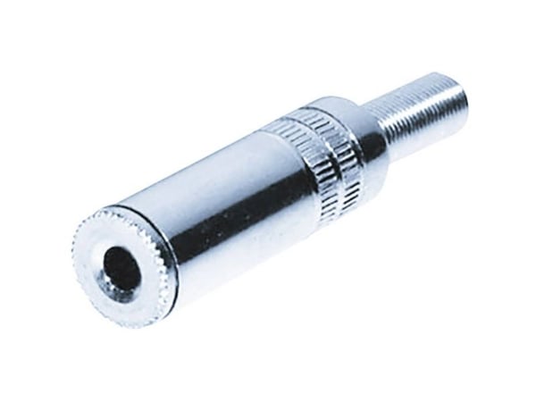 TRU COMPONENTS 1559775 Jack-stik 3,5 mm Kobling, lige Poltal: 3 Stereo Sølv 1 stk 1 stk