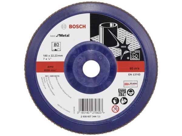 Bosch tilbehør 2608607344 X571 Lamellskive diameter 180 mm boring Ø 22,33 mm stål 1 stk (2608607344)