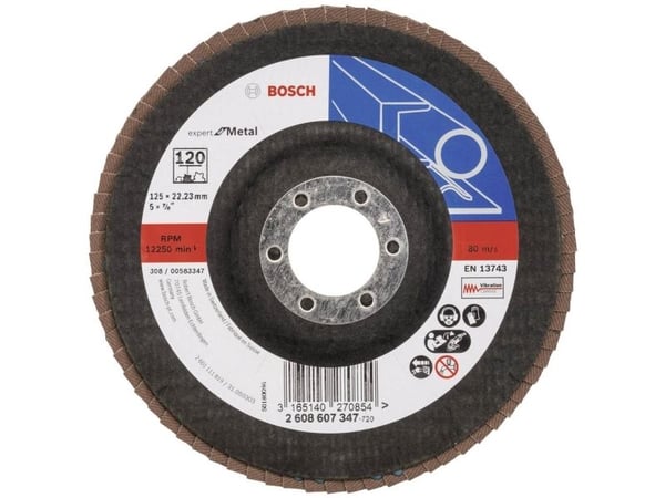 Bosch tilbehør 2608607347 X551 Lamellskive diameter 125 mm boring Ø 22,33 mm stål 1 stk (2608607347)