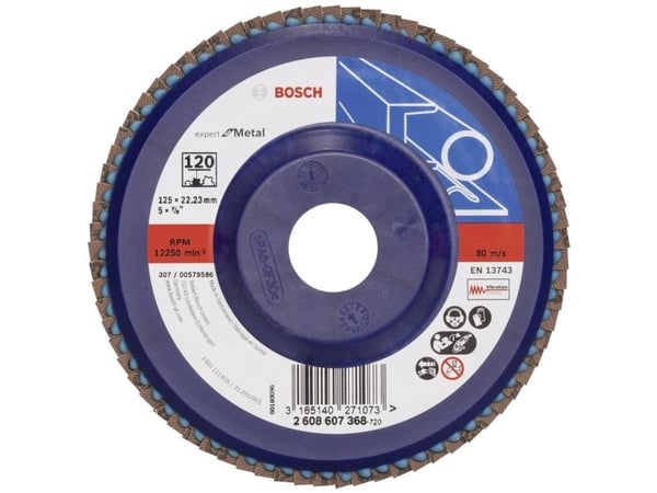 Bosch Accessories 2608607368 X551 lamellslipeskive 125 mm boringsdiameter 22,33 mm korn 120 stål 1 stk