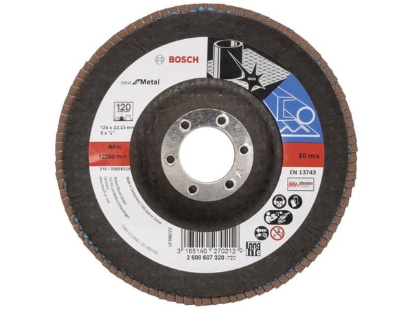 Bosch Tilbehør 2608607320 X571 Lamellrondell Diameter 125 mm Borediameter 22,33 mm Kornstørrelse 120 Stål 1 del