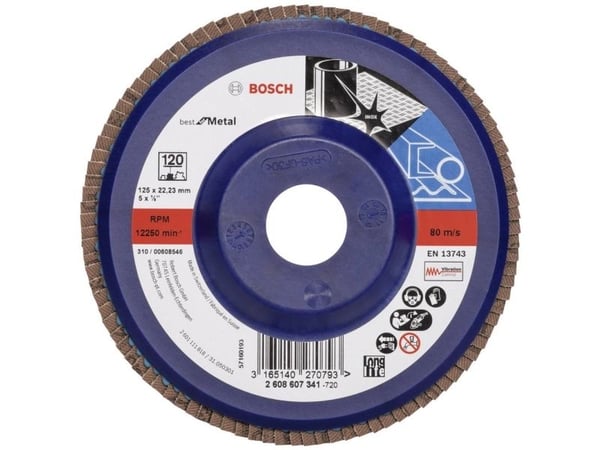 Bosch Tilbehør 2608607341 X571 Lamellrondell diameter 125 mm hull Ø 22,33 mm stål 1 stk (2608607341)