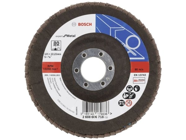 Bosch Expert for Metal X551 - Klaffplate - for aluminium, ikke-jernholdig metall, støpejern, mild steel, carbon steel - 125 mm - X-LOCK - grovkorn: 80
