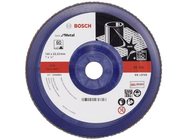 Bosch Accessories 2608607343 X571 fällslipeskive 180 mm borings-Ø 22,33 mm stål (1 stk.)