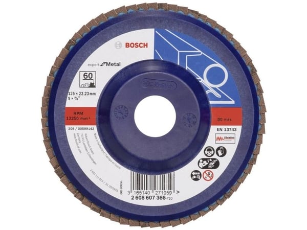 Bosch slipeskive FLAP D. PROFI F/METAL 125x60 PROSTA