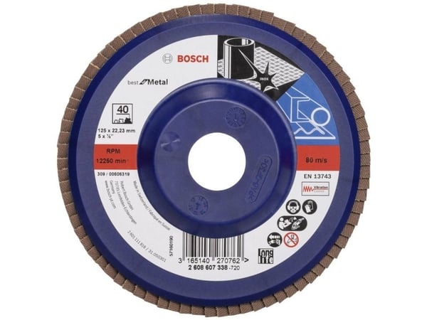 Bosch tilbehør 2608607338 X571 Lamellskive diameter 125 mm boring Ø 22,33 mm stål 1 stk (2608607338)
