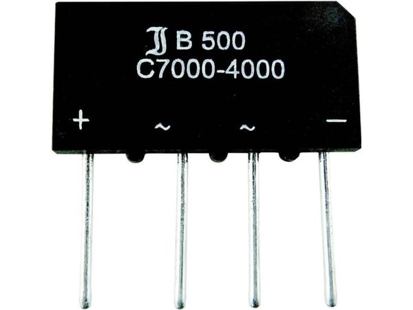 Diotec B250C5000A brygglikriktare SIL-4, 600 V 5 A, enfas