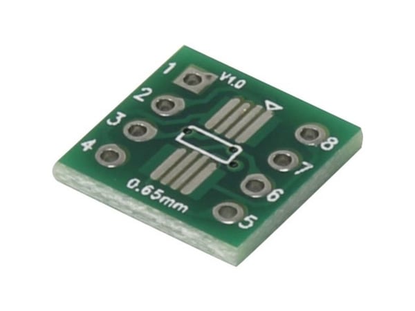 TRU COMPONENTS SOP8 printplate for eksperimenter, epoksy (L x B) 12 mm x 12 mm, 35 µm, raster 2,54 mm, 1 stk
