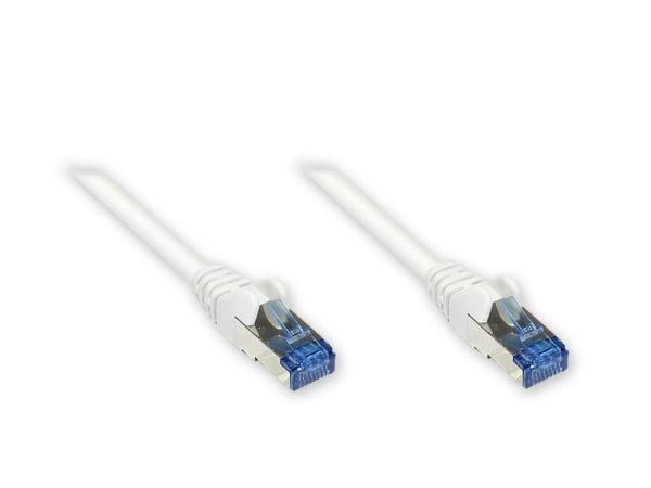 RNS patchkabel med låsebeskyttelse, Cat. 6A, S/FTP, PiMF, halogenfri, 500 MHz, hvit, 1 m, Good Connections (8060-H010W)
