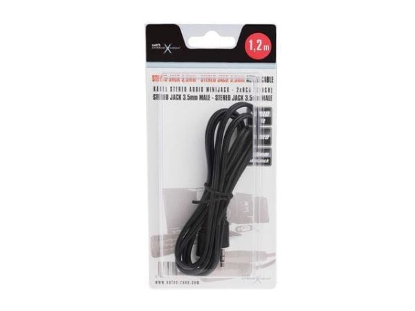 NATEC 1.2m 3.5mm, 3.5mm, Hankjønn, 3.5mm, Hankjønn, 1,2 m, Svart