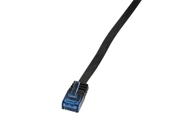 LogiLink SlimLine - Koblingskabel - RJ-45 (hann) til RJ-45 (hann) - 25 cm - UTP - CAT 6 - flat - svart