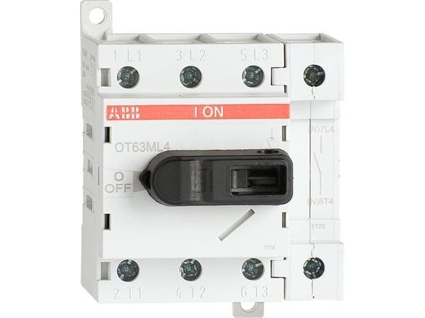 ABB OT63ML4, Roterande brytare, 4P, Vit, Svart, IP20, 80 A, 750 V