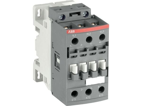 ABB-kontaktori 18,5 kW, 400V AC, 38A AC33-napaisella, ohjausjännite 100-250V AC 50/60Hz/100-250V DC