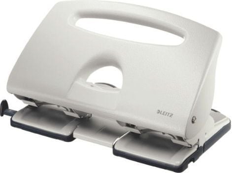 Hulapparat Leitz 5132 grå 4-huls m/skinne t/40ark