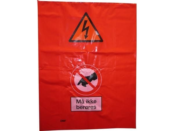 Liten kabelskåpspåse – 60x12,5x80 cm, röd varningspåse för skydd av kabelskåp