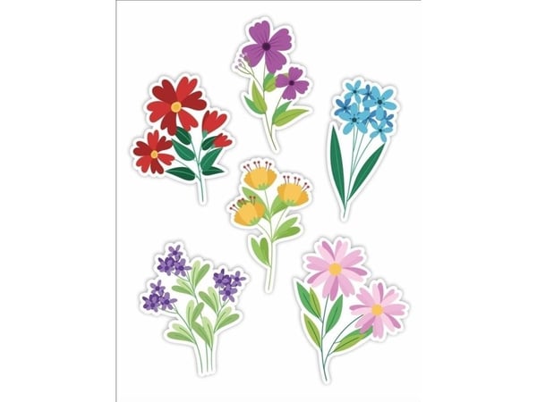 LearnHow vindusdekor dobbeltsidig – blomster 02, 6 stk