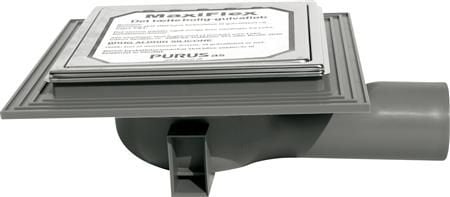 Purus miniMAX 50 mm afløbsskål til beton, u/studs, vandret, lav