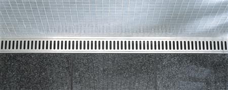 Unidrain rist i 3 mm massiv AISI 304 rustfri stål til ClassicLine ramme - model Column i længde 900 mm