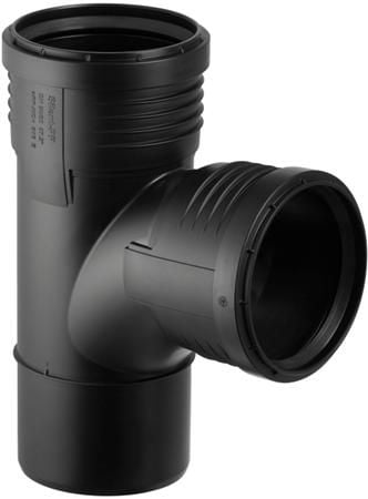 Geberit Silent PP grenrør 87,5° 110/110mm, 2mf, Sort