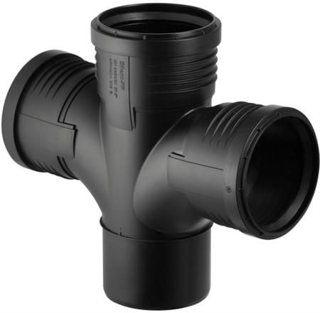 Geberit Silent grenrør 87,5° 110/110mm, mf, Sort, PP