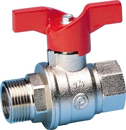 PETTINAROLI Kulventil 1/2" muff/nippel med T-handtag