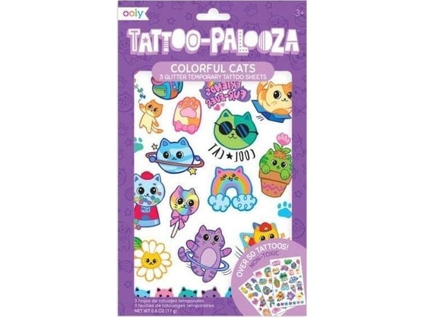 Ooly Vaskbare tatoveringer Tattoo Palooza - Glitter Cats