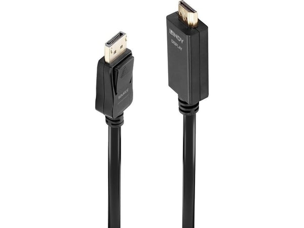 Lindy 36922, 2 m, DisplayPort, HDMI-tyyppi A (vakio), Uros, Uros, Suora